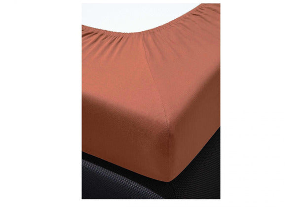 irisette Kuschel-Jersey Spannbetttuch Vesuv 0012 sienna