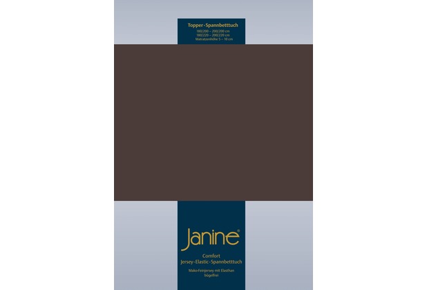 Janine Topper Spannbetttuch TOPPER Elastic-Jersey dunkel braun 5001-87